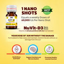 Nuvit D3 60K iu Shots ( 5ml*4 Shots ) | Pack of 2 | Sugar Free | Mango Flavour