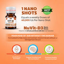 NuVit D3 60K iu Shots ( 5ml*4 Shots ) | Pack of 2 | Sugar Free | Butterscotch Flavour