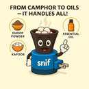 Snif® Bhimseni Camphor with Electric Diffuser | for Burning Camphor, Essential Oils & Dhoop | Multipurpose Fragrance Diffuser Combo